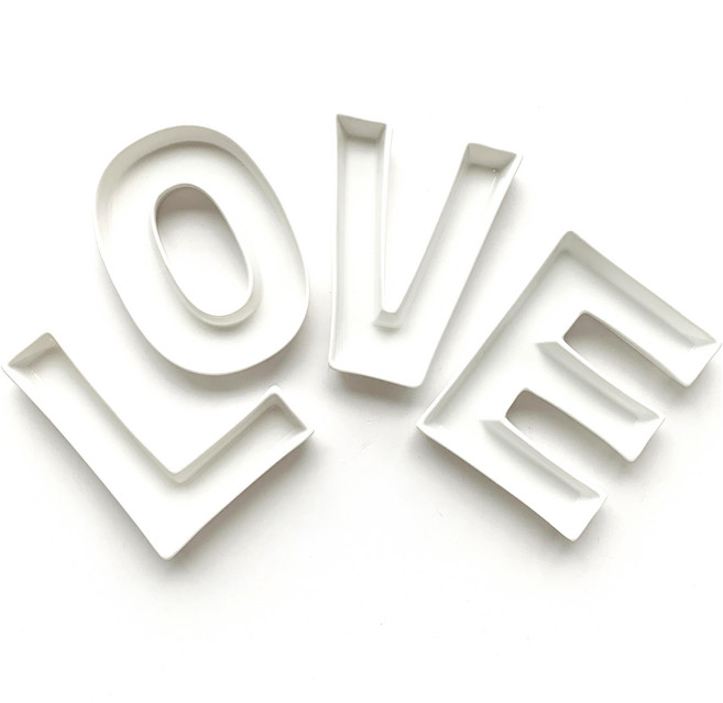 콩콩 LOVE 접시 세트, 화이트, 1세트