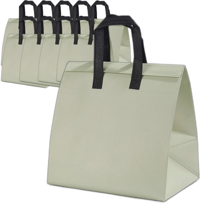 비비드하우스 일회용 은박 보온 보냉백, 소프트그린, 10개