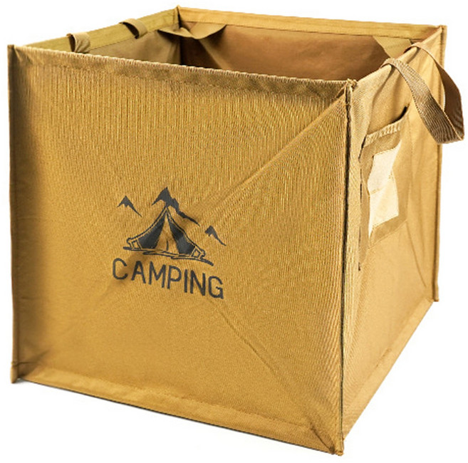 C 캠핑 접이식 쓰레기통 40 x 40 x 38 cm, 베이지, 1개, 1단