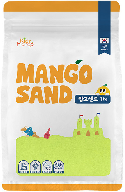 Kids Mango 芒果沙 玩沙遊戲, 1kg, 黃色, 1個