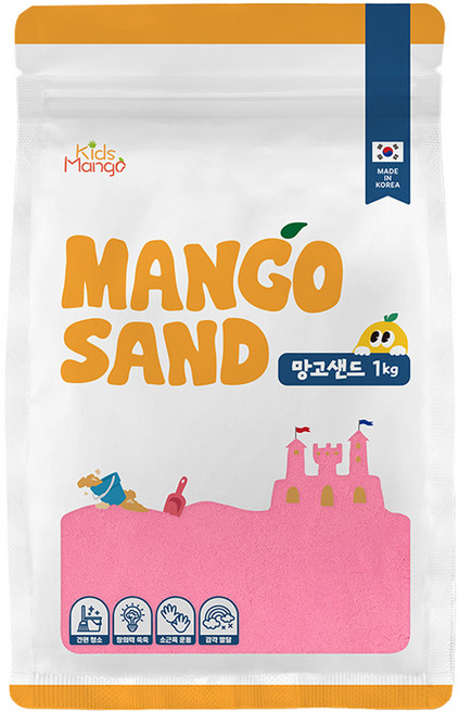 키즈망고 망고샌드 모래놀이, 핑크, 1kg, 1개