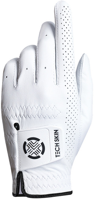 테크스킨 여성용 양피 엘리트 핏 골프장갑 왼손용, 화이트, 1개