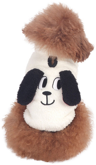 몽슈슈 강아지 플리스 집업, 화이트, 1개