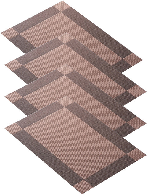 withWIN 호텔식 방수 플레이팅 식탁매트, 다크브라운, 4개, 45 x 30 cm