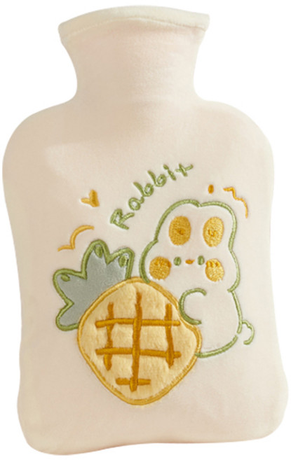 에버하우스 귀여운 토끼 보온 물주머니 1000ml 옐로우 FREE, 1개