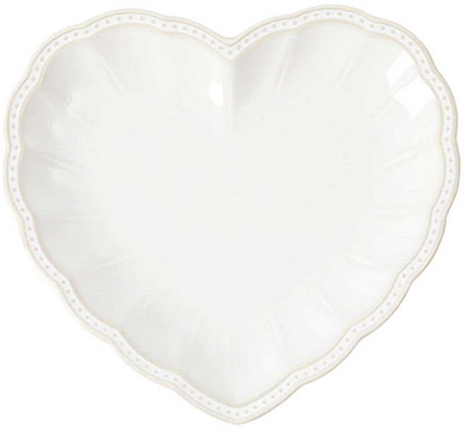 티니블랑 미뉴엣 하트시리즈 접시, 1개, 화이트