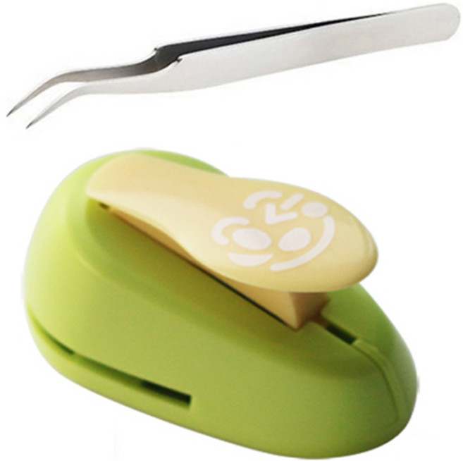 큐트미 스마일 얼굴 김펀치 + 도시락 꾸미기 요리 정밀 핀셋 B034 세트, 혼합색상, 1세트