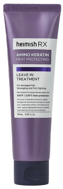 헤이미쉬 RX 아미노 케라틴 히트 프로텍팅 리브 인 트리트먼트, 1개, 150ml - 쿠팡