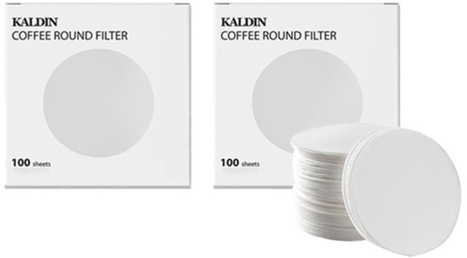 칼딘 모카포트 포터필터 여과지 더치커피기구 올 라운드 필터 화이트 82mm, 100개입, 2개