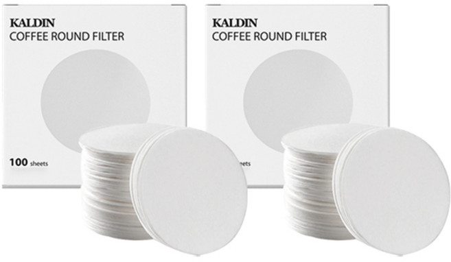 칼딘 모카포트 포터필터 여과지 더치커피기구 올 라운드 필터 화이트 60mm, 100개입, 2개