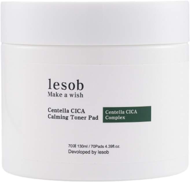 lesob 88% 맞춤형 각질 보습 진정 토너 패드 시카 130ml, 70매입, 1개