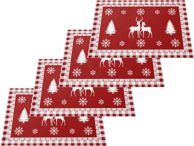 크리스마스 눈송이 테이블 매트, 스타일 2, 4개, 45 x 30 cm