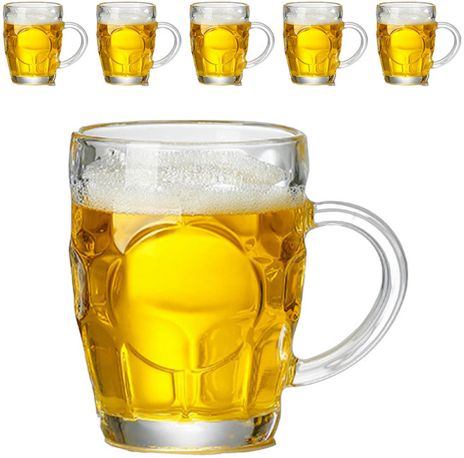 비니코틀렌 유럽스타일 비어 하이볼 파인애플 유리컵, 6개