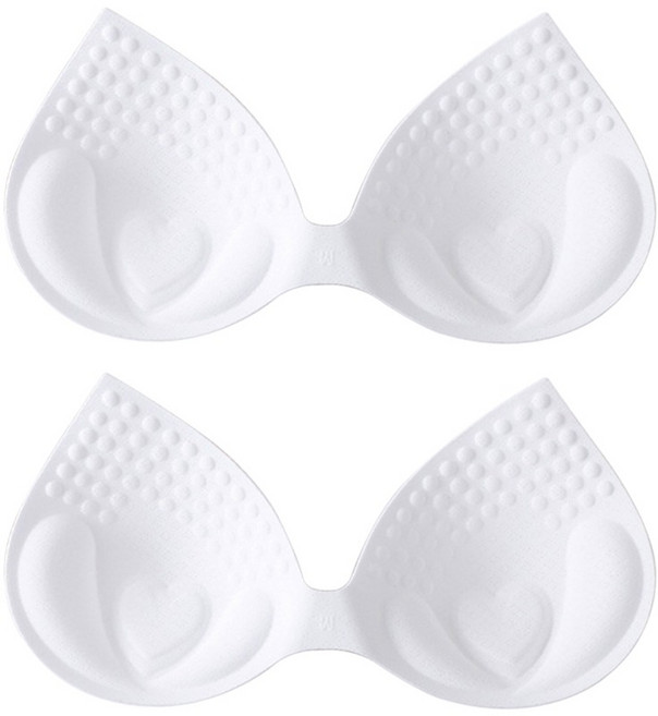 라텍스 일체형 슬림 하트 브라 패드 2p