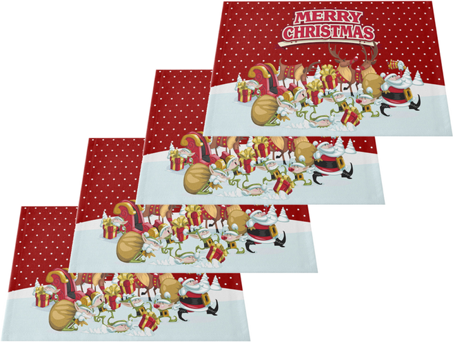 크리스마스 눈송이 테이블 매트, 스타일 9, 4개, 45 x 30 cm