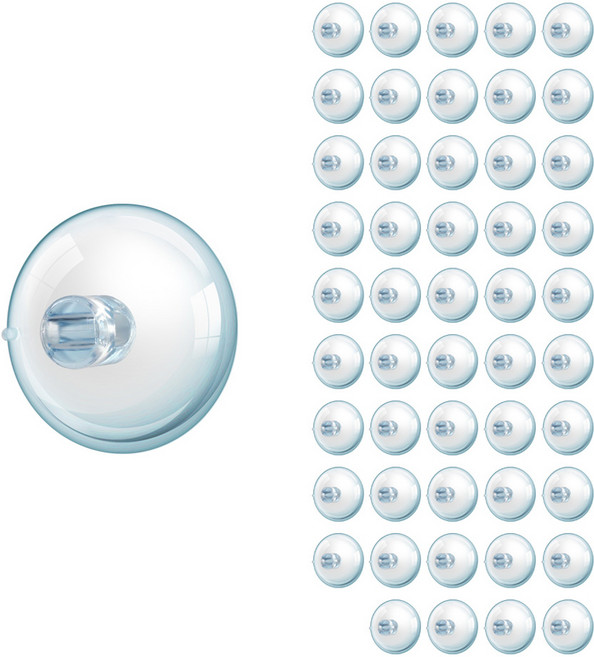 강력 흡착 다용도 큐방 대형, 투명, 50개