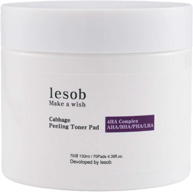 lesob 88% 맞춤형 각질 보습 진정 토너 패드 양배추 130ml, 70매입, 1개