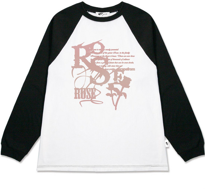 Escapefrom 復古玫瑰印花長袖, 黑色