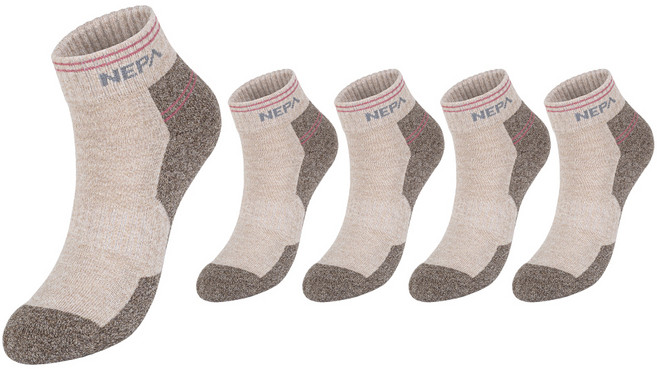 네파 여성용 어드벤처 쿠션 등산 단목 양말 5족 세트, 베이지(NPCABSXS-BE5), 1세트
