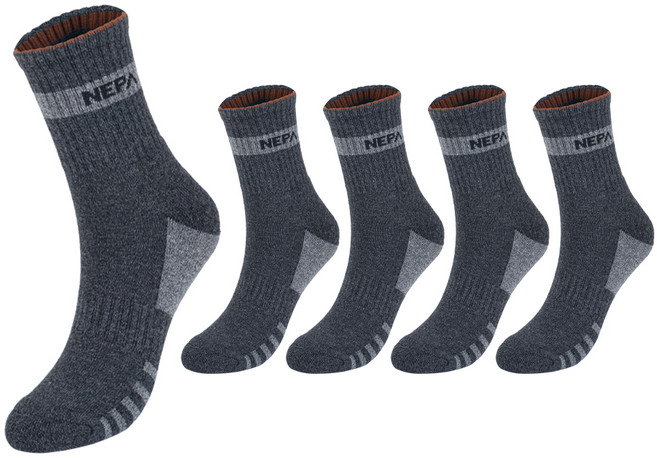NEPA 女款 Active 緩震登山中筒襪 5雙組 NPCAVMDS, 1套, 灰色(NPCAVMDS-GR5)