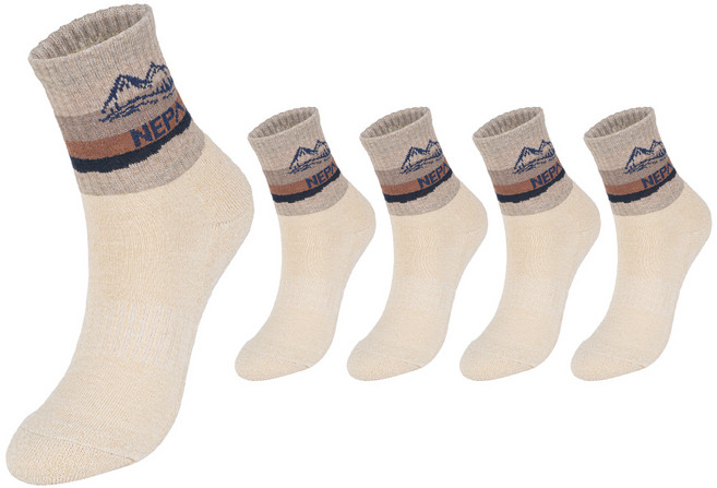 네파 여성용 하이킹 쿠션 등산 중목 양말 5족 세트 NPCHKMDS, 베이지(NPCHKMDS-BE5), 1세트