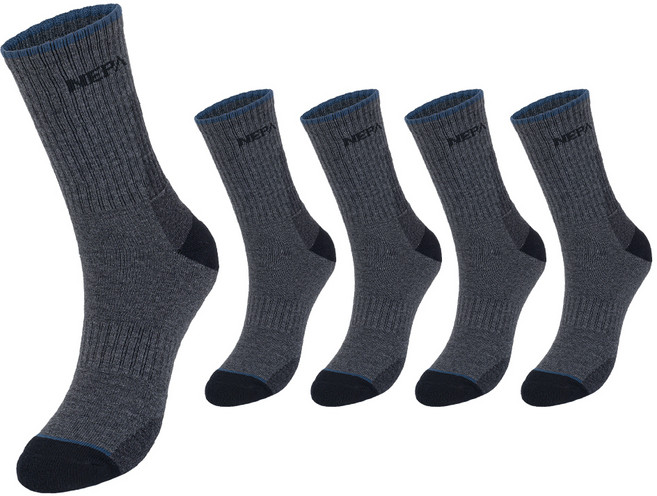 네파 남성용 퍼포먼스 쿠션 등산 장목 양말 5족 세트 NPCPFCRL, 그레이(NPCPFCRL-GR5), 1세트