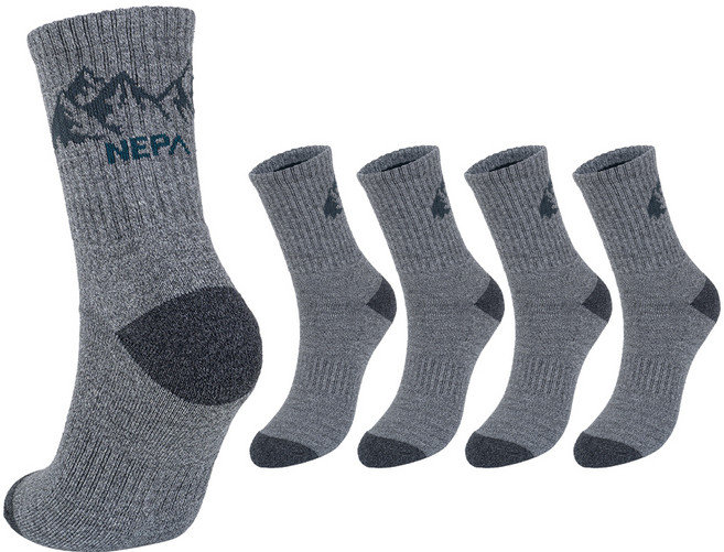 네파 여성용 다이나믹 쿠션 등산 중목 양말 5족 세트 NPCDYMDS-GR5, 그레이, 1세트