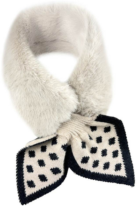 고운골프 울니트 밍크 골프 넥워머, 베이지도트, 1개