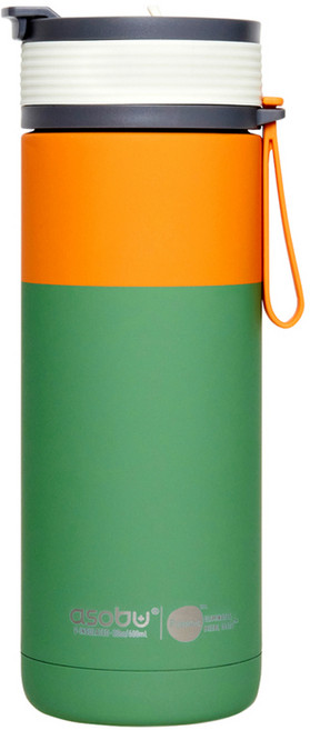 아소부 스테인레스 손잡이 빨대 세라믹 아스펜 보온보냉 텀블러, 파스텔그린, 600ml, 1개