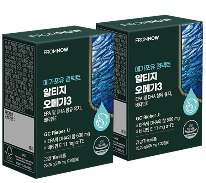프롬나우 메가포유 컴팩트 알티지 오메가3 26.25g, 30정, 2개