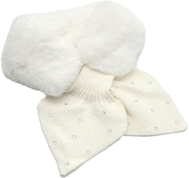 고운골프 울니트 밍크 골프 넥워머, 화이트큐빅, 1개