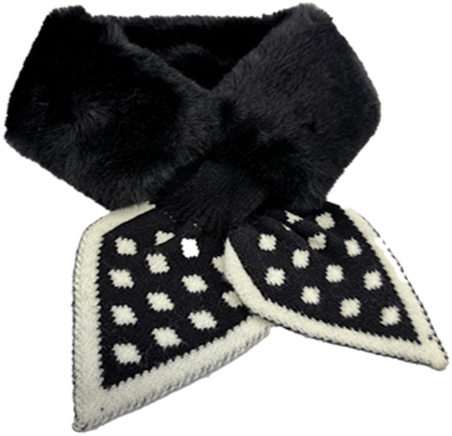 고운골프 울니트 밍크 골프 넥워머, 블랙도트, 1개