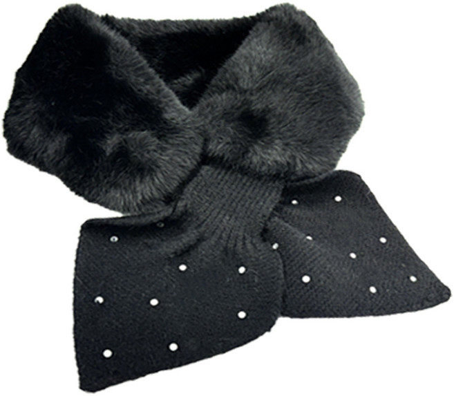고운골프 울니트 밍크 골프 넥워머, 블랙큐빅, 1개