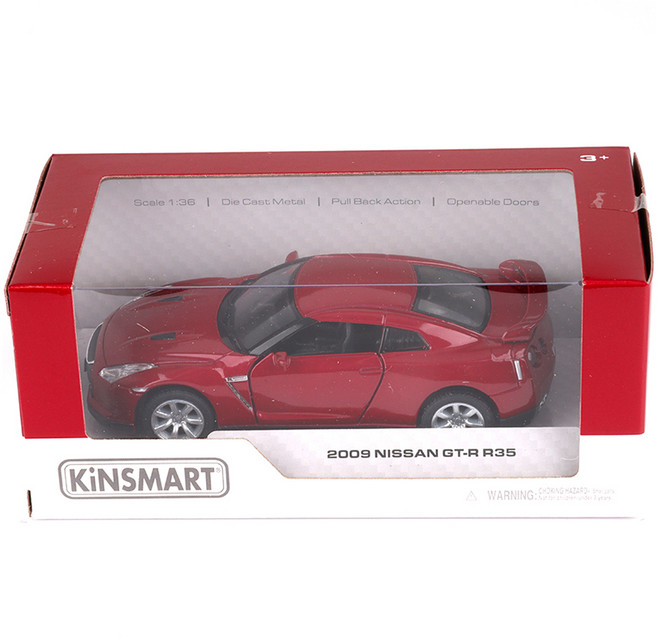 킨스마트 2009 닛산 GT R R35 미니카 KT5340, 레드, 1개