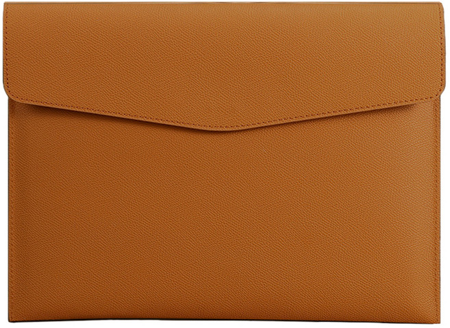 동아피엠에스 A4파일 가죽클러치, 브라운, 1개