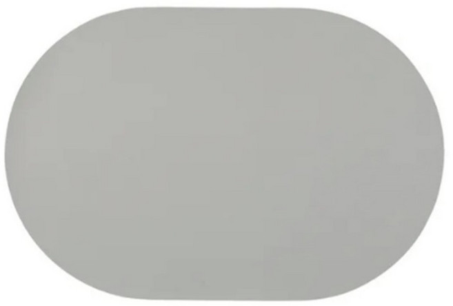 지리즈 미끄럼방지 심플 타원형 가죽 식탁매트, 그레이, 45 x 30 cm, 1개