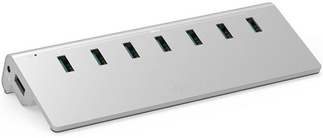 넥스트유 USB허브 327U3, 실버, 1개