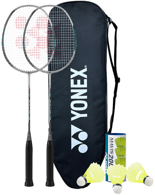 YONEX ASTROX RC 羽球拍 2入 + 球拍袋 + 羽球3入組, 1套, AX-RC SET