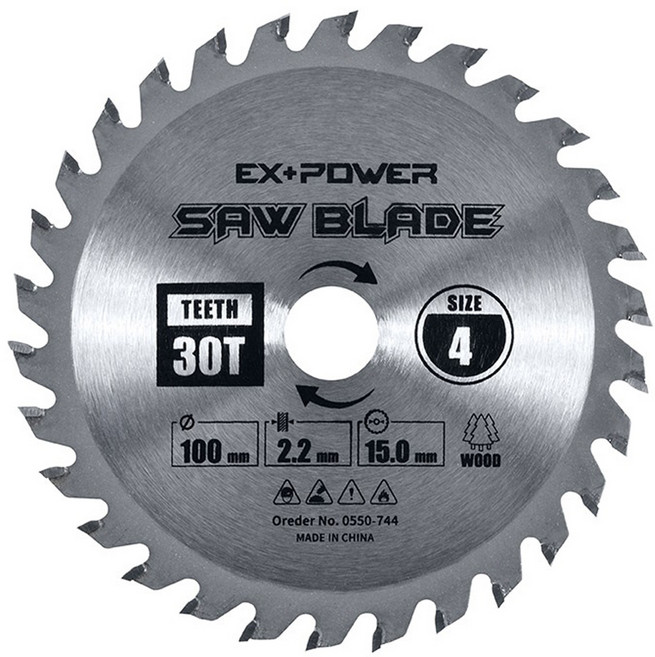 이엑스파워 원형톱날 팁쏘 목재용 100mm EXC-04030, 1개