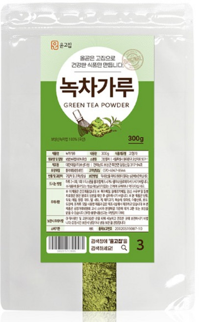 윤고집 녹차가루, 1개, 300g, 1개입