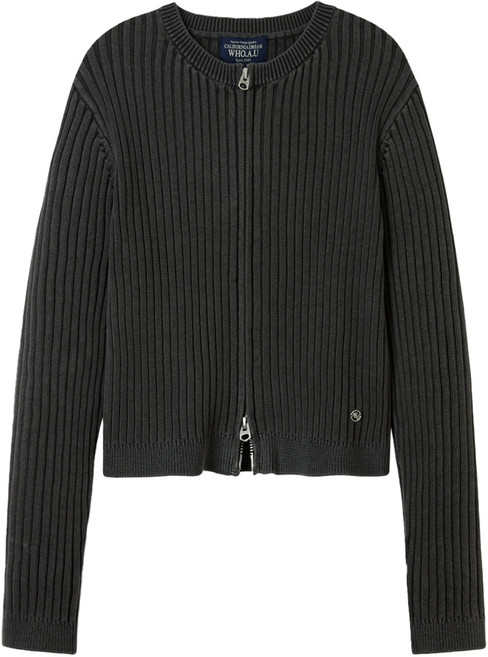 후아유 여성용 빈티지 케이블 면 집업 WHCKE4744F