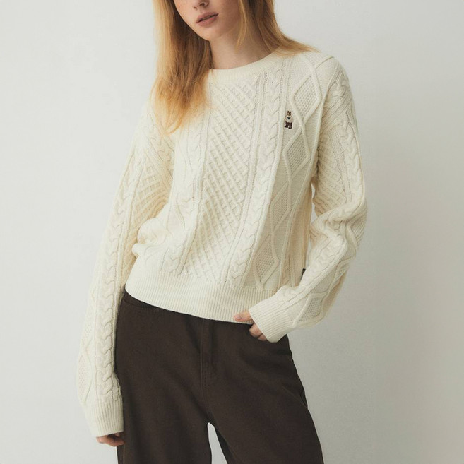 WHO.A.U 女款 Steve Aran 麻花針織毛衣 WHKAE4T12F