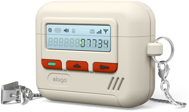 엘라고 삐삐 스트랩 케이스, 클래식화이트, 1개, 에어팟 4