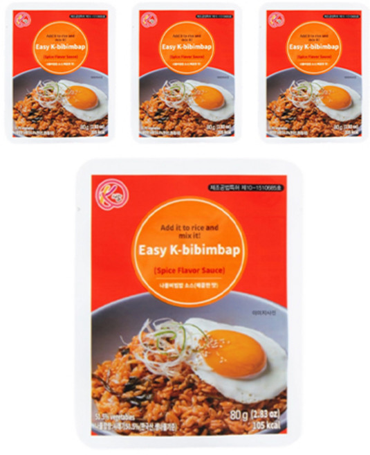 산채만 시래기 나물비빔밥소스 매콤한맛, 4개, 80g