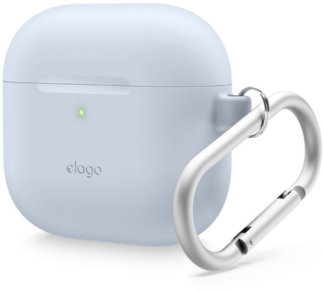 엘라고 실리콘 행 케이스, 에어팟 4, 라이트블루, 1개