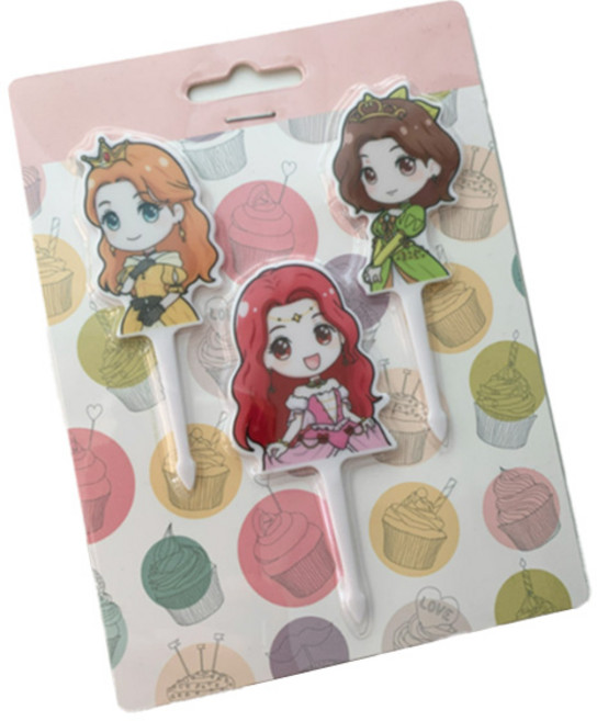 꾸미기 공주 도시락 픽 세트, 3개입, 1개