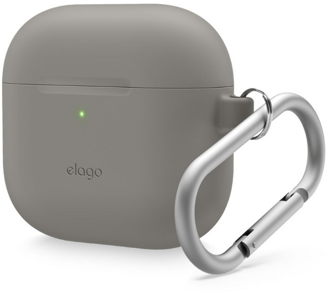 엘라고 실리콘 행 케이스, 에어팟 4, 미디엄그레이, 1개