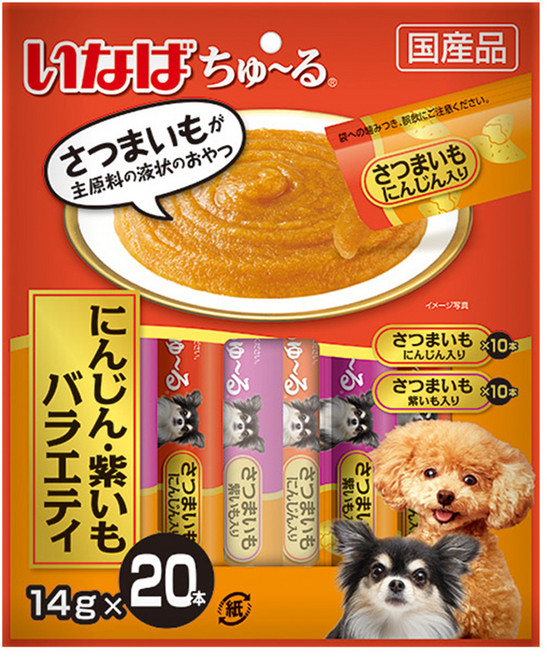 이나바 강아지 츄르 버라이어티 간식 20p DS-310, 혼합맛(고구마/당근), 280g, 1개