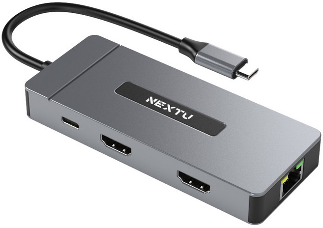 넥스트유 7in1 듀얼 HDMI C타입 USB 멀티허브 NEXTU-2371TCH-DUAL, 1개