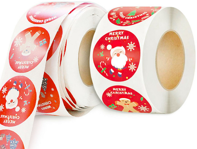 스투피드 크리스마스 20m 롤 스티커 500매입, 혼합색상, 2개